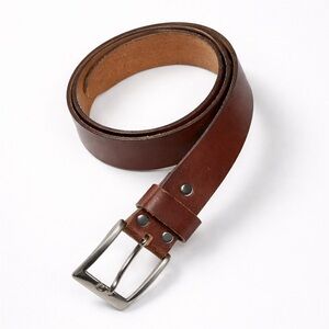 Young Hero German leather belt‎ brown silver buckle unisex size 28